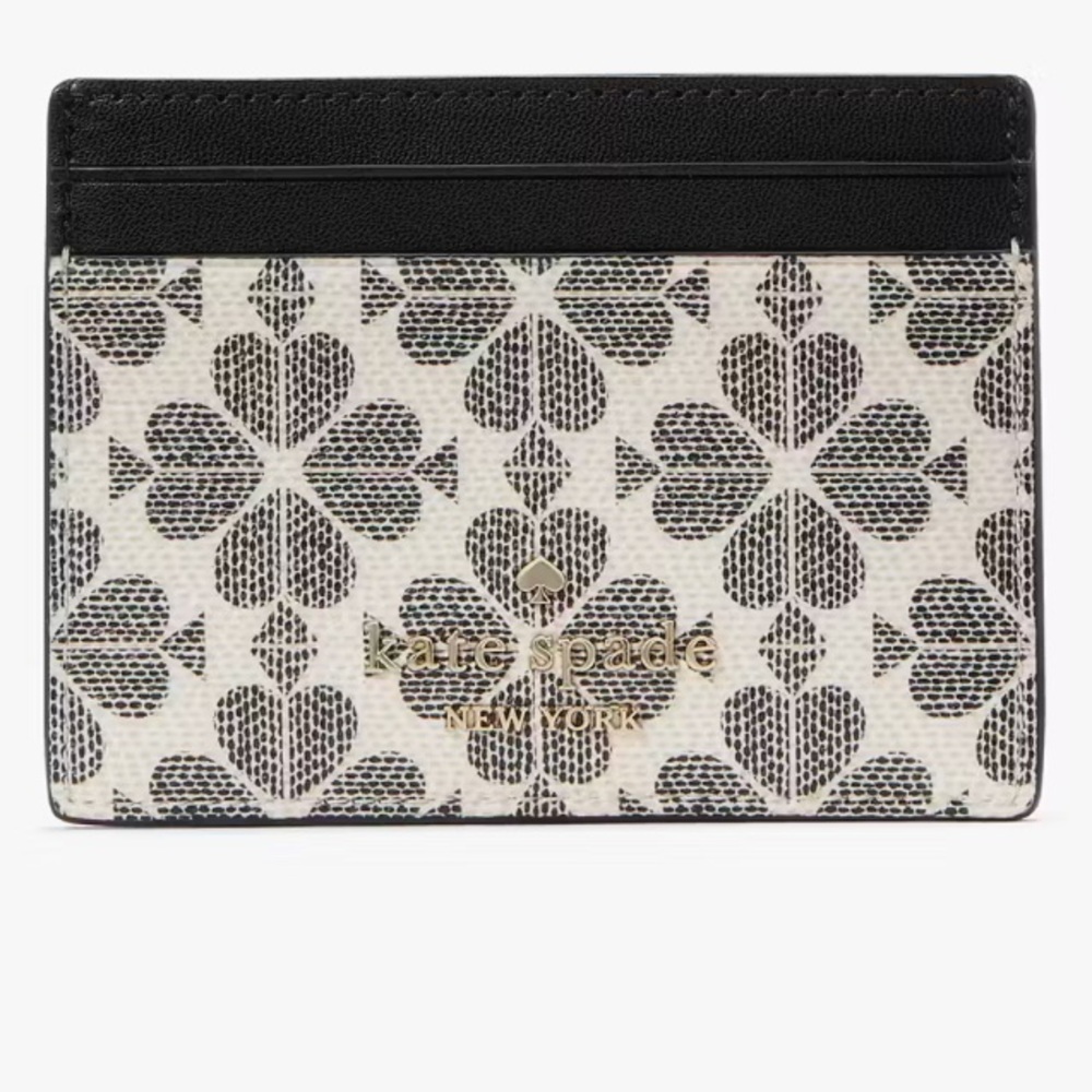 Kate Spade Black and Cream Clover Card‎ Holder